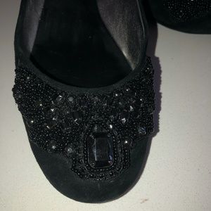 Womer's Ballet flat suede black size 9>5 Banana Republic "PIA"